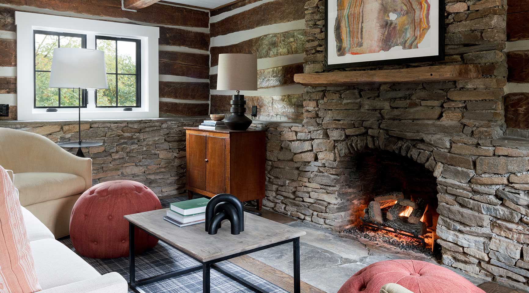 masa cabin fireplace